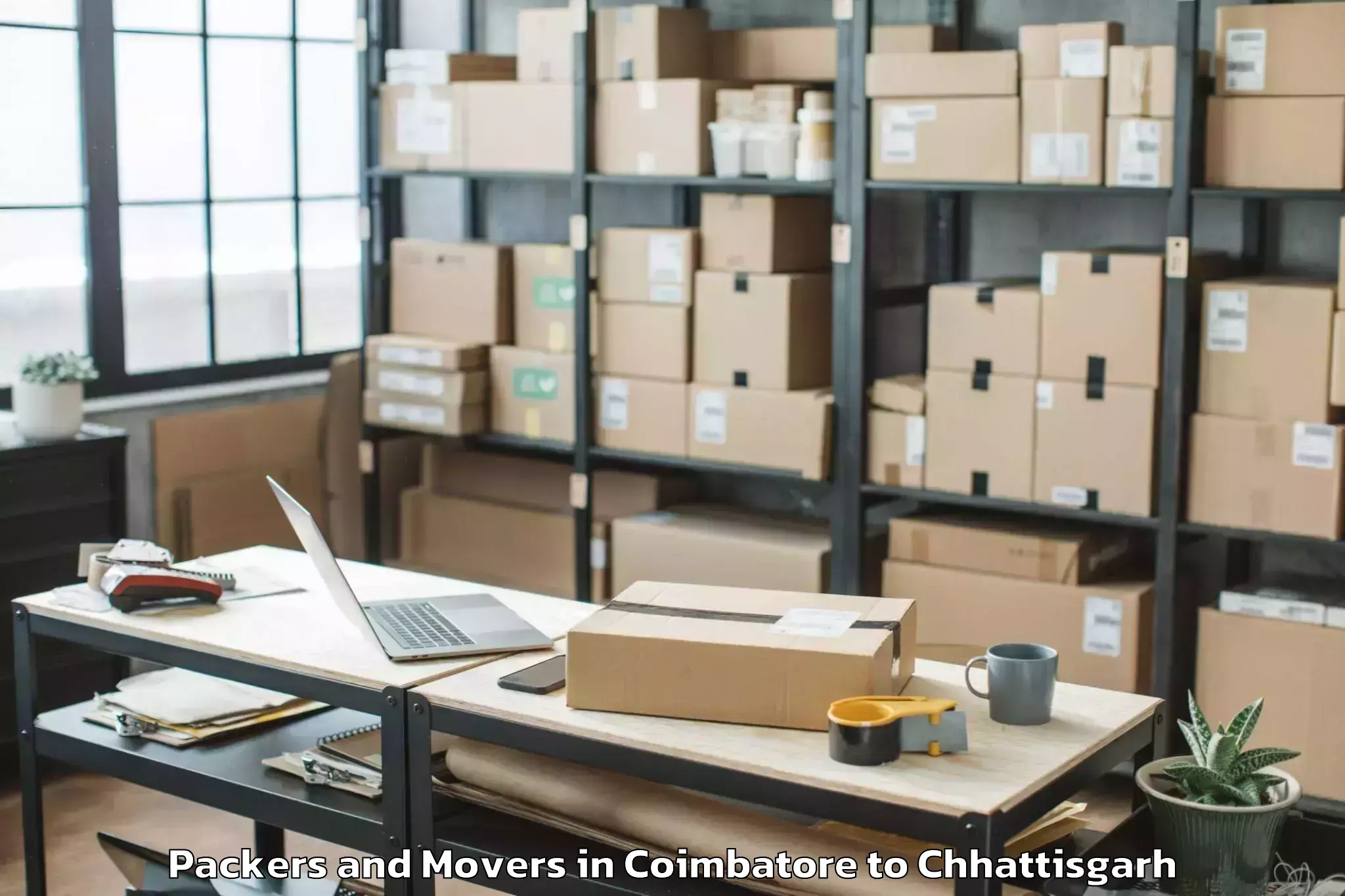 Hassle-Free Coimbatore to Bhalai Packers And Movers